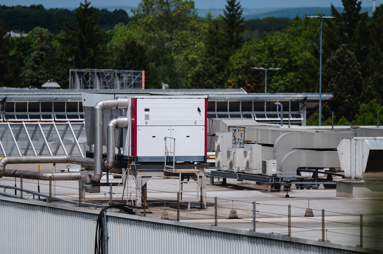 Air handling units and ventilation system on rooftop